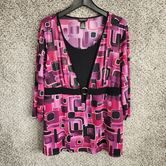 Lane Bryant Tops - Lane Bryant Blouse Womens Plus 22/24 Stretch Purple Polyester Pullover Casual